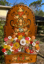 Load image into Gallery viewer, Wood Planter with Flowers