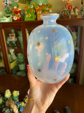 Load image into Gallery viewer, Vintage Blue Opal & Star Glass Vase