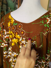 Load image into Gallery viewer, Vintage Brown Floral Dress Medium