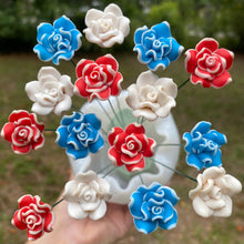 Load image into Gallery viewer, Red White Blue CLAY Roses 15