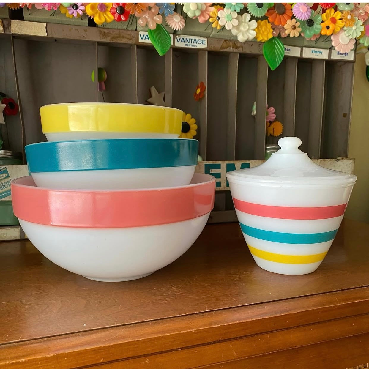 Fire King Colonial Band Set – Not Fresh Flowers