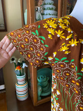 Load image into Gallery viewer, Vintage Brown Floral Dress Medium