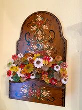 Load image into Gallery viewer, Wood Planter with Flowers