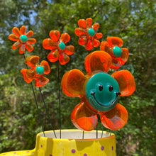 Load image into Gallery viewer, Teal & Orange Smiley Flower Set