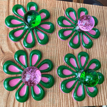 Load image into Gallery viewer, FOUR Green & Pink Glass Knobs