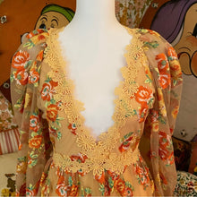 Load image into Gallery viewer, NEW Lace Floral Maxi Dress XS