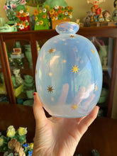 Load image into Gallery viewer, Vintage Blue Opal & Star Glass Vase