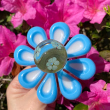 Load image into Gallery viewer, FOUR Blue w/ Glass Flower Knobs
