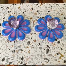 Load image into Gallery viewer, PAIR Blue & Lavender Glass Knobs