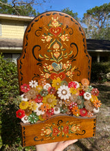 Load image into Gallery viewer, Wood Planter with Flowers