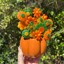 Load image into Gallery viewer, Pumpkin with Fall Flowers