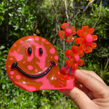 Load image into Gallery viewer, Translucent Pink Smiley w Flowers