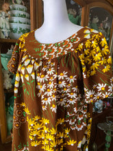 Load image into Gallery viewer, Vintage Brown Floral Dress Medium