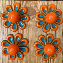 Load image into Gallery viewer, FOUR Teal and Orange w/ Knobs