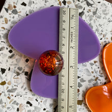 Load image into Gallery viewer, PAIR Purple & Orange Mushrooms Glass Knobs Set