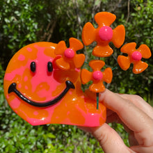 Load image into Gallery viewer, Pink & Orange Smiley w Flowers