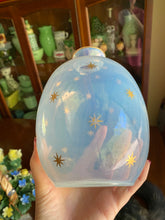 Load image into Gallery viewer, Vintage Blue Opal & Star Glass Vase