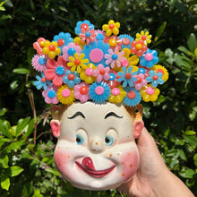 Load image into Gallery viewer, Vintage Freckle Face Vase with Flowers
