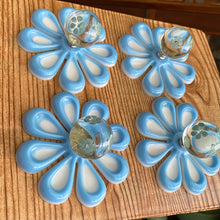 Load image into Gallery viewer, FOUR Blue w/ Glass Flower Knobs
