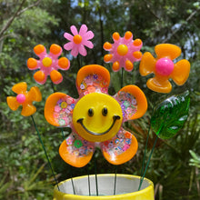Load image into Gallery viewer, Pink &amp; Orange Confetti Smiley Flower Set

