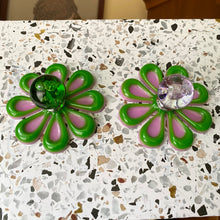 Load image into Gallery viewer, PAIR Purple &amp; Green Glass Knobs
