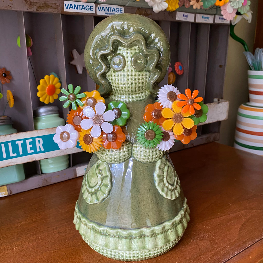 Green Girlie with Flowers
