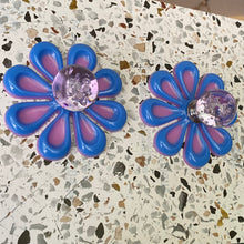 Load image into Gallery viewer, PAIR Blue &amp; Lavender Glass Knobs
