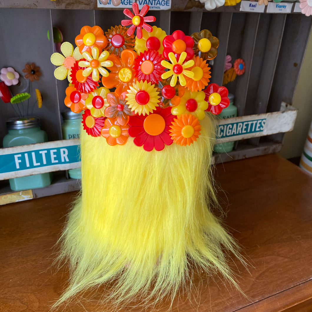 Hairy Pot and Flowers