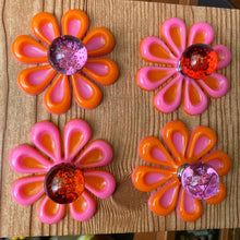 Load image into Gallery viewer, FOUR Orange &amp; Pink Glass Knobs
