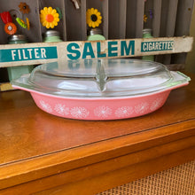 Load image into Gallery viewer, Pyrex Pink Daisy Divided Dish
