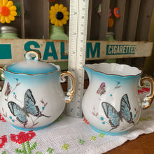 Load image into Gallery viewer, Antique Butterfly Creamer &amp; Sugar
