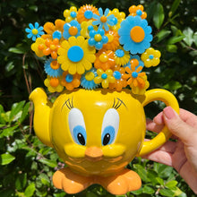 Load image into Gallery viewer, Tweety Teapot with Flowers
