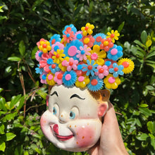 Load image into Gallery viewer, Vintage Freckle Face Vase with Flowers
