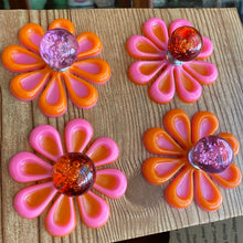 Load image into Gallery viewer, FOUR Orange &amp; Pink Glass Knobs
