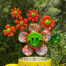 Load image into Gallery viewer, Green &amp; Pink Confetti Smiley Flower Set
