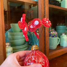 Load image into Gallery viewer, Red Glass Globe with Flowers
