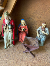 Load image into Gallery viewer, Large Vintage Manger &amp; Figures
