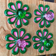 Load image into Gallery viewer, FOUR Green &amp; Pink Glass Knobs
