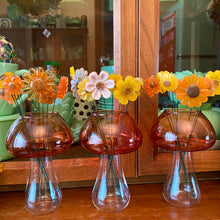 Load image into Gallery viewer, Glass Mushroom Vase &amp; Flowers
