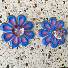 Load image into Gallery viewer, PAIR Blue &amp; Lavender Glass Knobs
