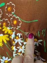 Load image into Gallery viewer, Vintage Brown Floral Dress Medium
