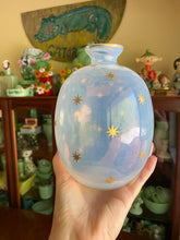 Load image into Gallery viewer, Vintage Blue Opal &amp; Star Glass Vase
