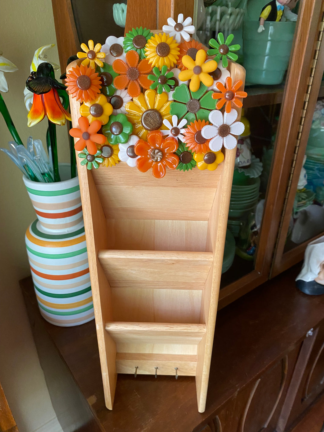 Wall Mail Sorter with Flowers