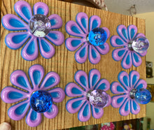 Load image into Gallery viewer, SIX Lavender &amp; Blue Glass Knobs
