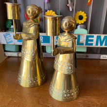 Load image into Gallery viewer, PAIR Brass Angels Candle Holders
