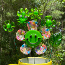 Load image into Gallery viewer, Green Confetti Smiley Flower Set
