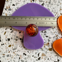 Load image into Gallery viewer, PAIR Purple &amp; Orange Mushrooms Glass Knobs Set
