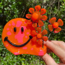 Load image into Gallery viewer, Pink &amp; Orange Smiley w Flowers
