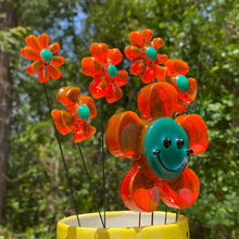 Load image into Gallery viewer, Teal &amp; Orange Smiley Flower Set
