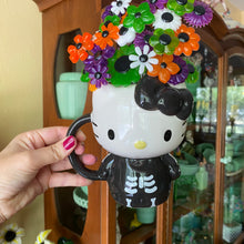Load image into Gallery viewer, Hello Kitty Skelly Mug with Flowers

